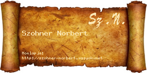 Szohner Norbert névjegykártya